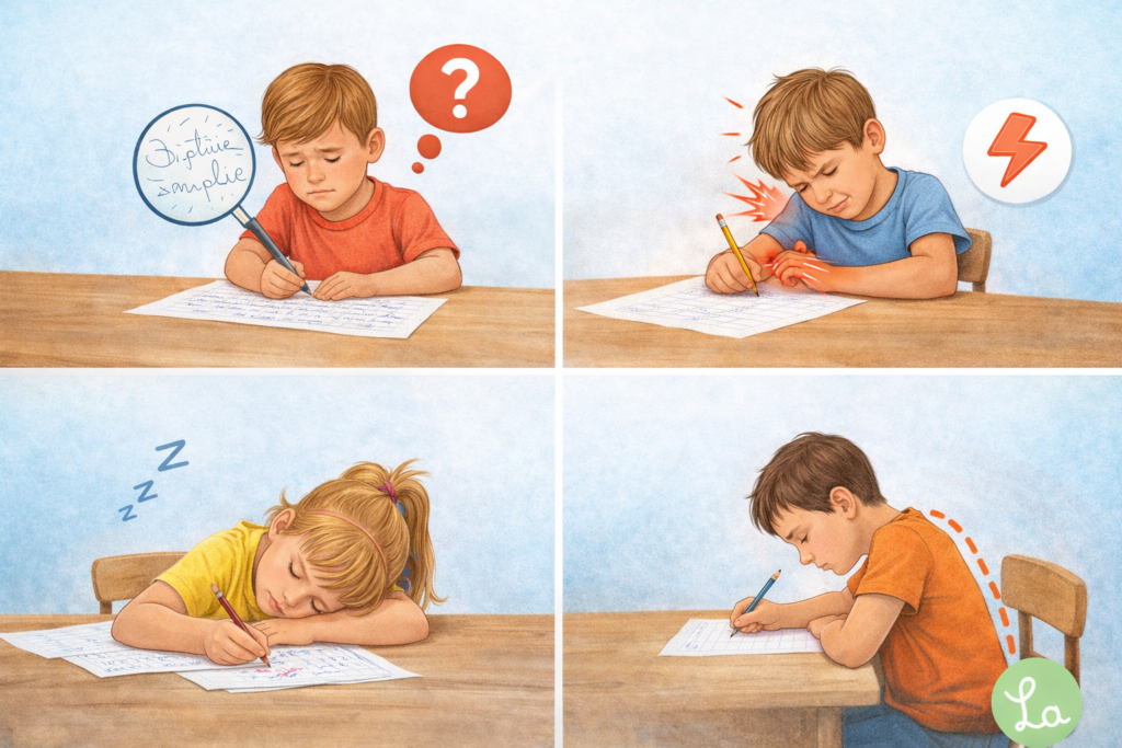 signes difficultés écriture